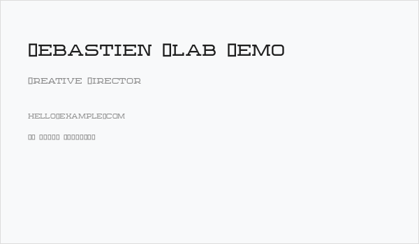 Sebastien Slab Demo Business Card