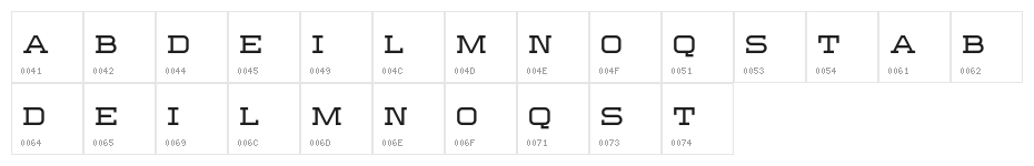 Sebastien Slab Demo Character Map