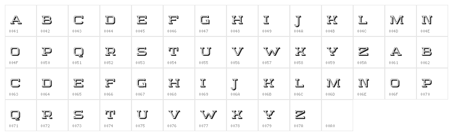Sebastien Slab Character Map