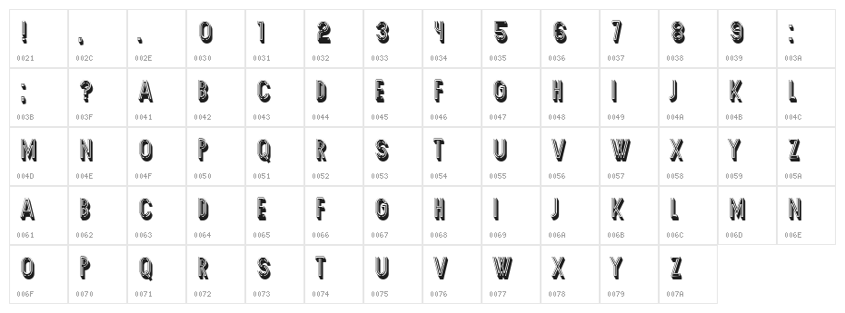 Secca Regular Character Map