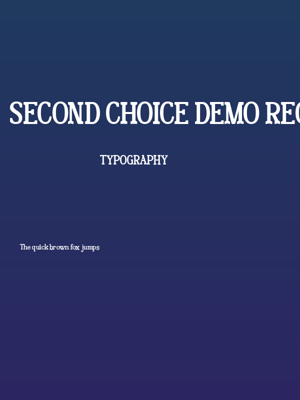 Second Choice DEMO Regular Poster