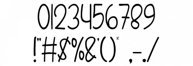 Second Date Font OTHER CHARS