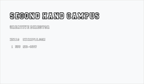 Second Hand Campus Business Card