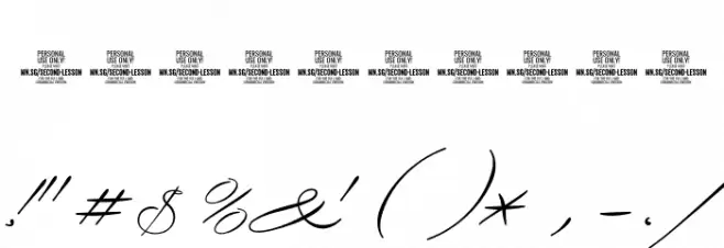 Second Lesson PERSONAL USE Regular フォント その他の文字