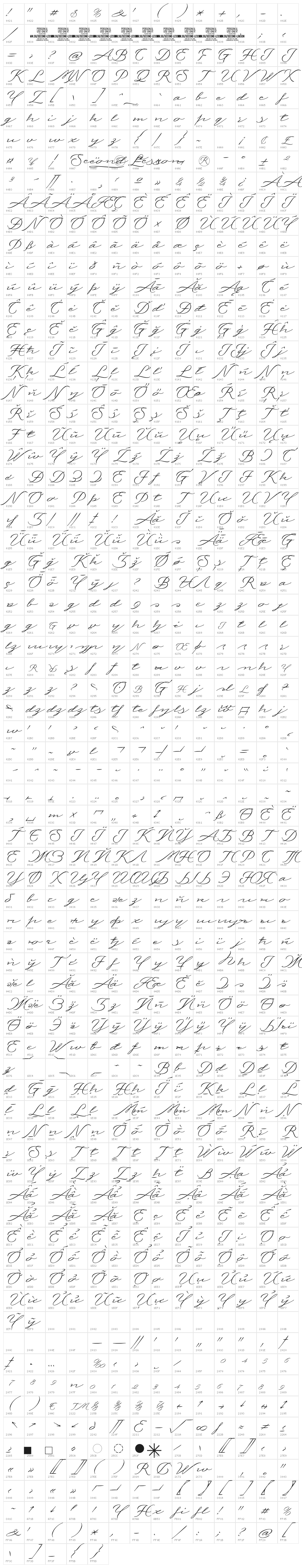 Second Lesson PERSONAL USE Regular Character Map