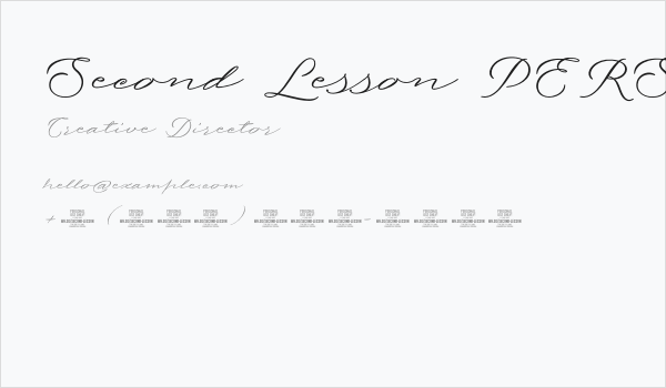 Second Lesson PERSONAL USE Regular Business Card