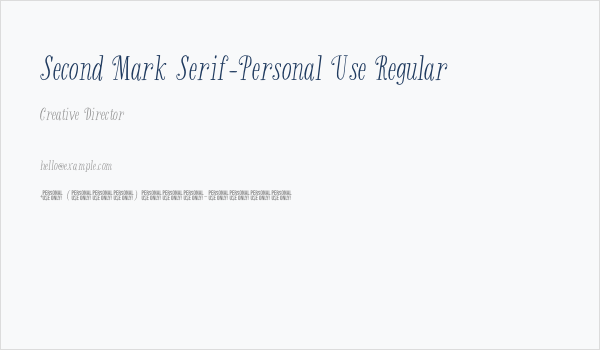 Second Mark Serif-Personal Use Regular Business Card