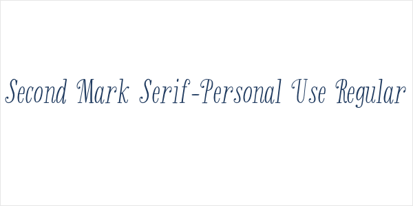 Second Mark Serif-Personal Use Regular Logo