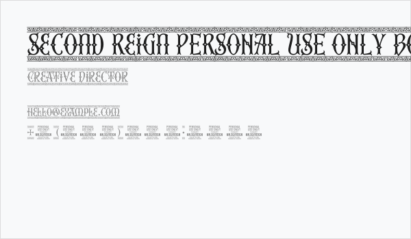 Second Reign PERSONAL USE ONLY Border Business Card