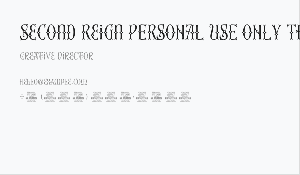 Second Reign PERSONAL USE ONLY Thin Business Card
