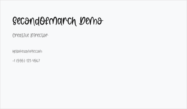 SecondOfMarch Demo Business Card