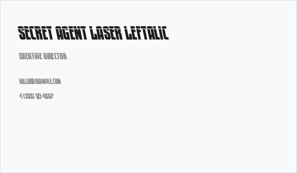 Secret Agent Laser Leftalic Business Card