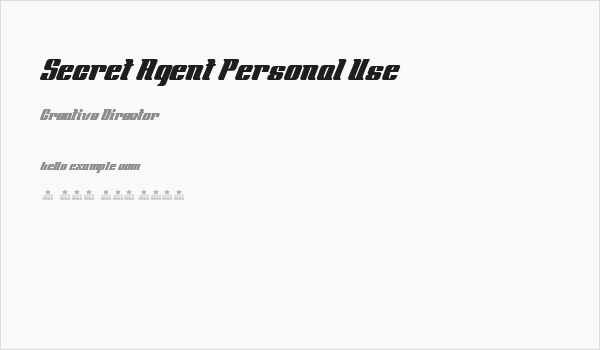 Secret Agent Personal Use Business Card