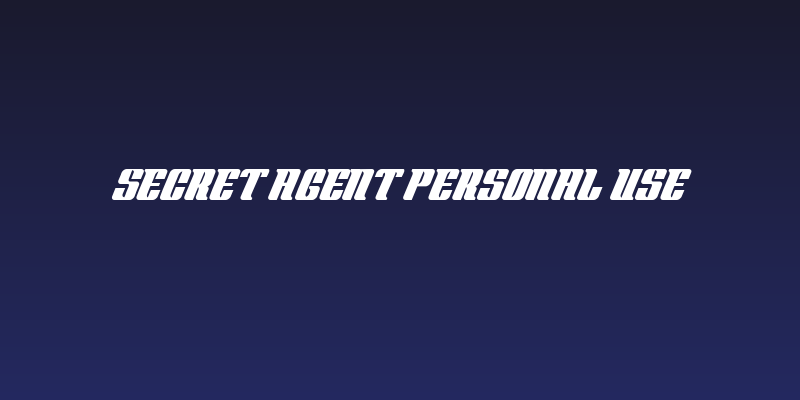 Secret Agent Personal Use Social Header