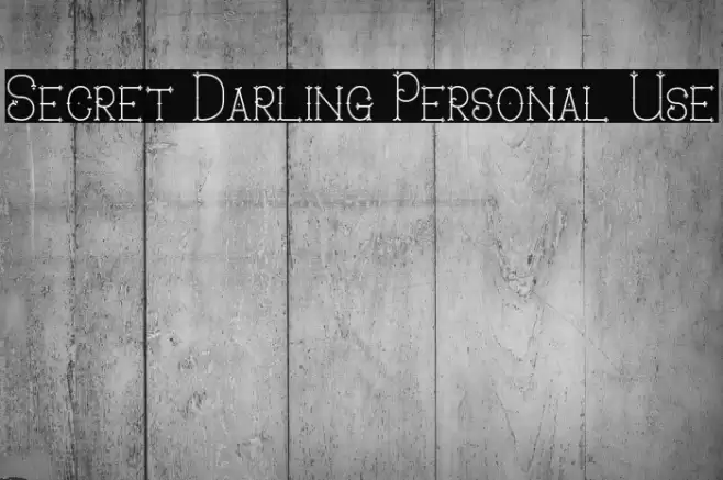 Secret Darling Personal Use Font examples