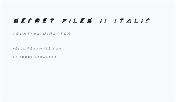Secret Files II Italic Business Card