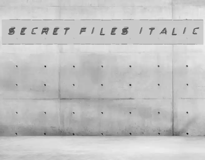 Secret Files Italic Font examples