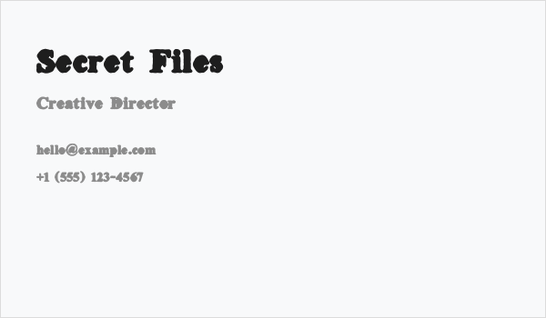 Secret Files Business Card