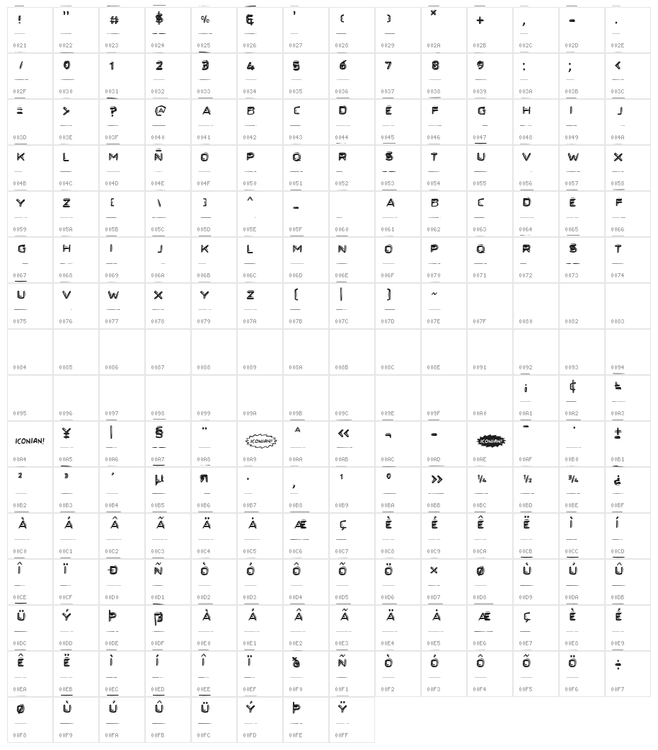 Secret Files Character Map
