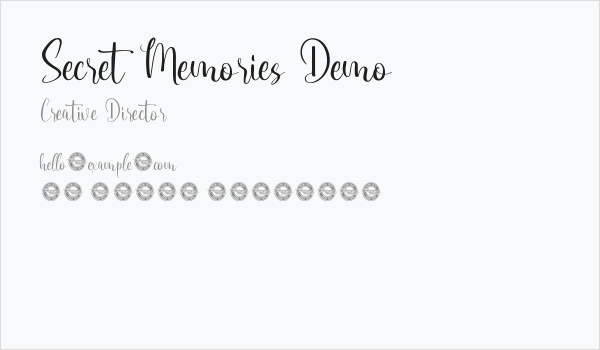 Secret Memories Demo Business Card