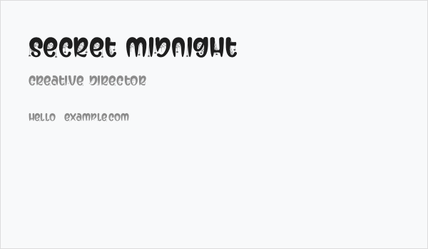 Secret Midnight Business Card