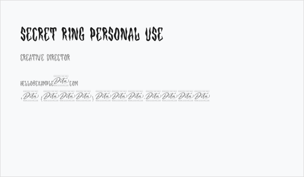 Secret Ring Personal Use Business Card