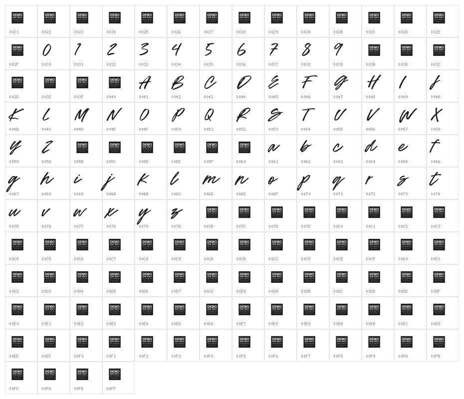 Secret Weapon Character Map