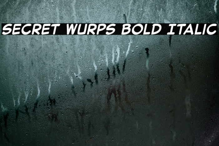Secret Wurps Bold Italic Font examples