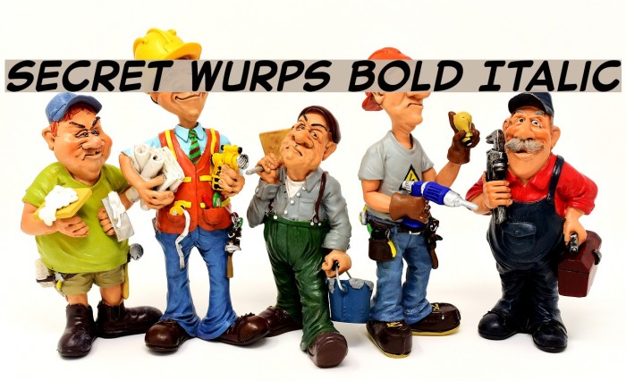Secret Wurps Bold Italic Font examples