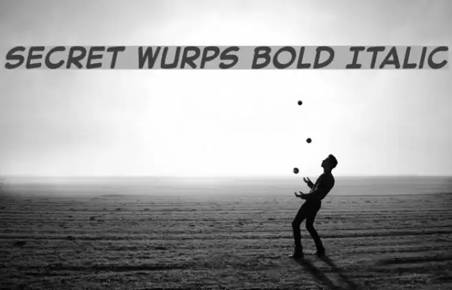 Secret Wurps Bold Italic Font examples