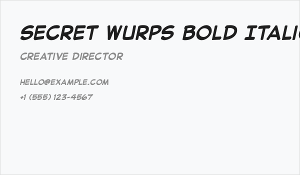 Secret Wurps Bold Italic Business Card