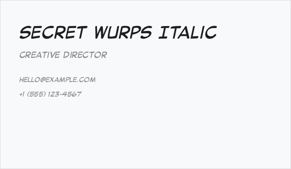 Secret Wurps Italic Business Card