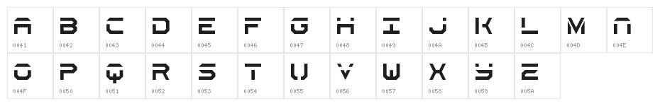 Secrets Stencil Regular Character Map