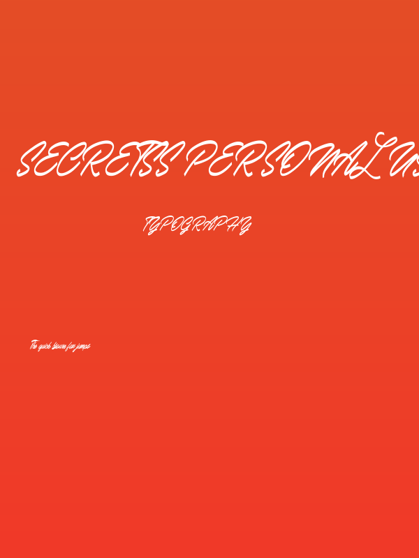 Secretss Personal Use Regular Poster