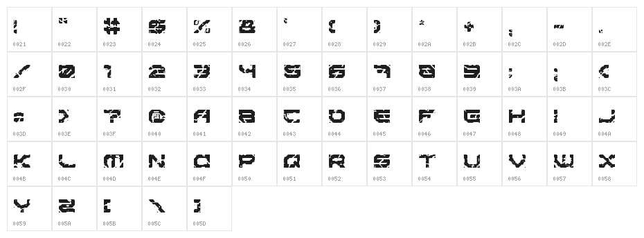 Sector 017 Regular Character Map