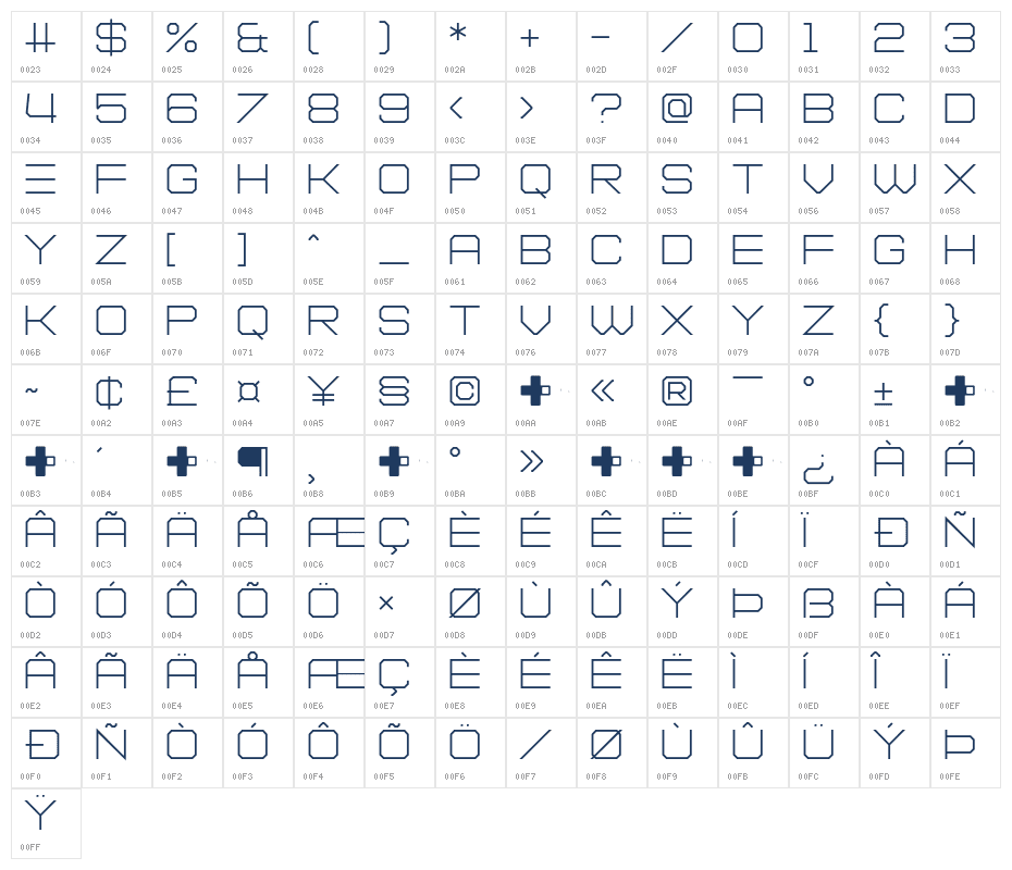 Sector Seven Character Map