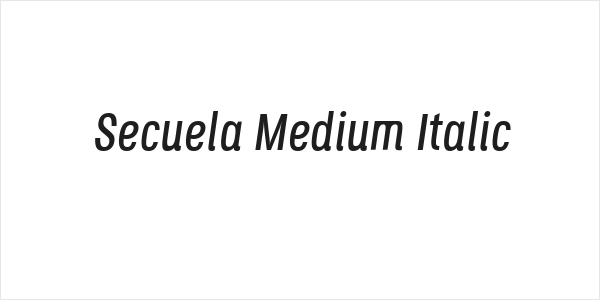 Secuela Medium Italic Logo