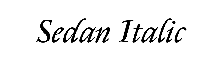 Sedan Italic Font