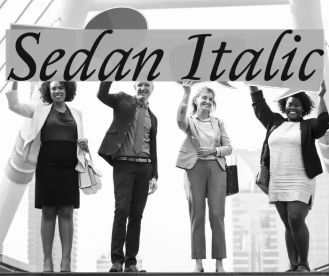 Sedan Italic Font examples