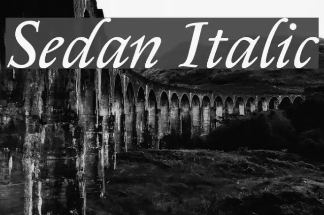 Sedan Italic Font examples