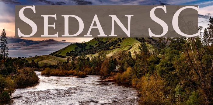 Sedan SC Font examples