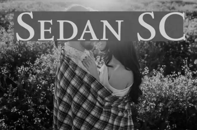 Sedan SC Font examples