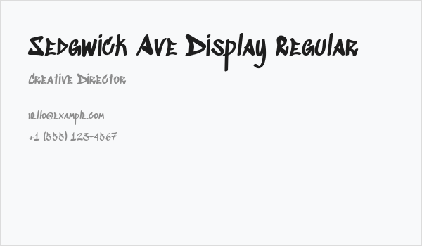 Sedgwick Ave Display Regular Business Card