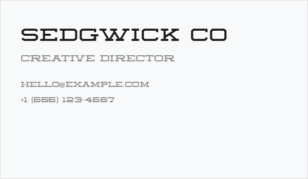 Sedgwick Co Business Card