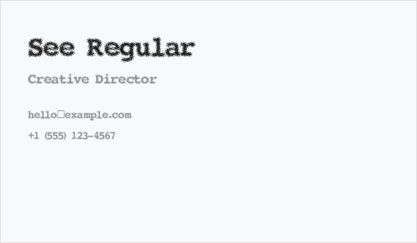 See Regular Business Card