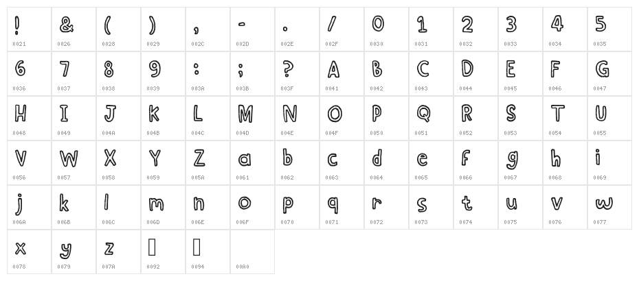 See Saw Regular Character Map