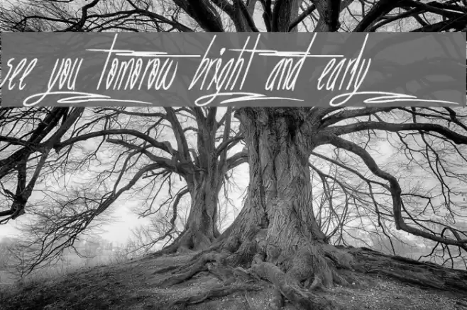 See you tomorow bright and early Schriftart examples