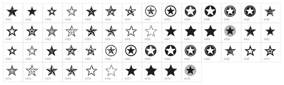 Seeing Stars Character Map