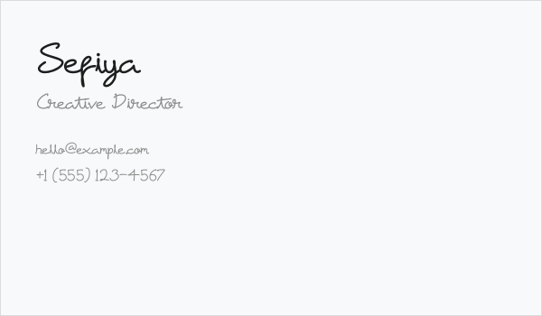 Sefiya Business Card