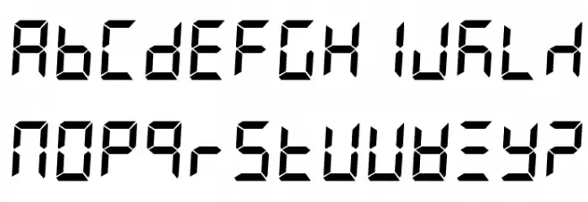 Segment7 Шрифта ВЕРХНИЙ